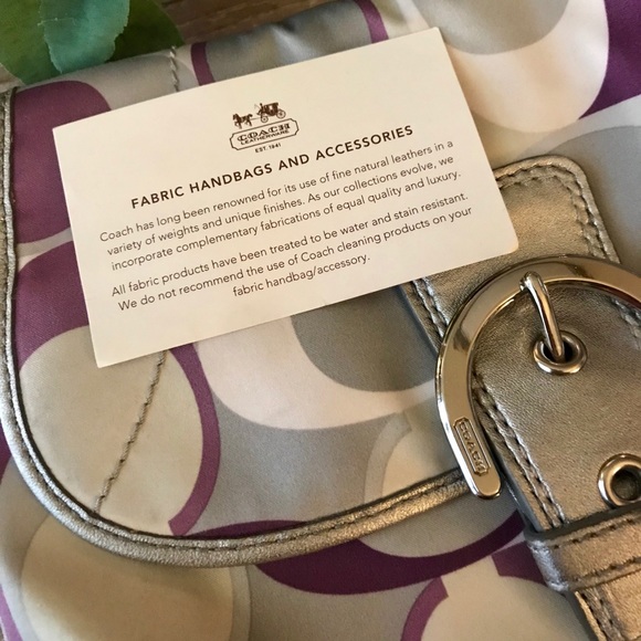 Purple & silver Coach Purse - Picture 5 of 5
